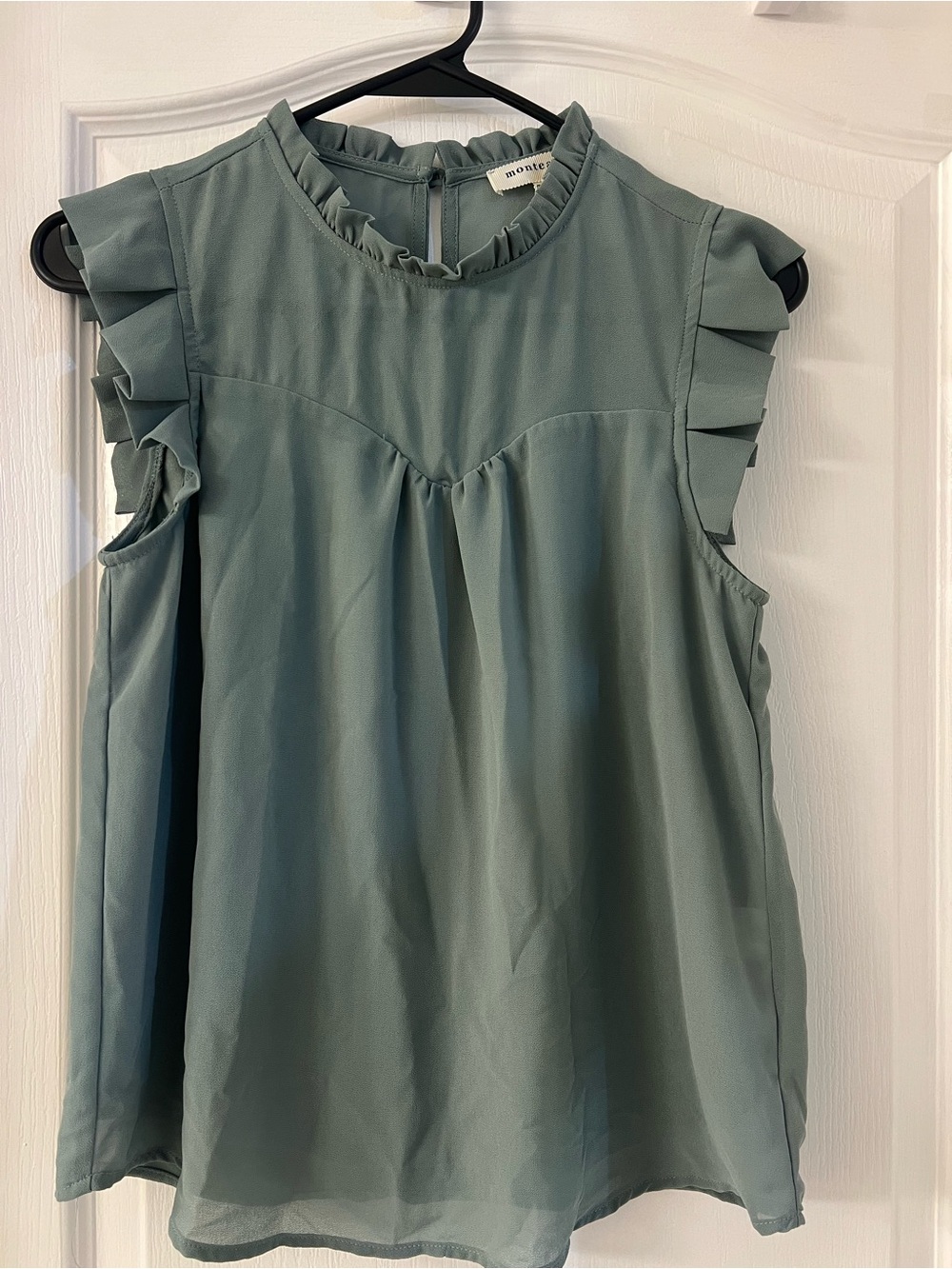 Mossimo Supply Co. Sage Green Ruffle-Trim Sleeveless Camisole
